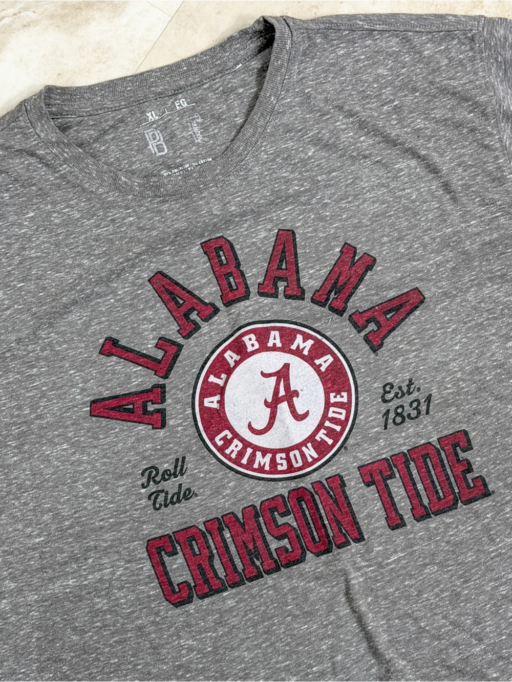 Alabama Crimson Tide Women’s Cropped T-Shirt Roll Tide Gameday Tee XL Spirit